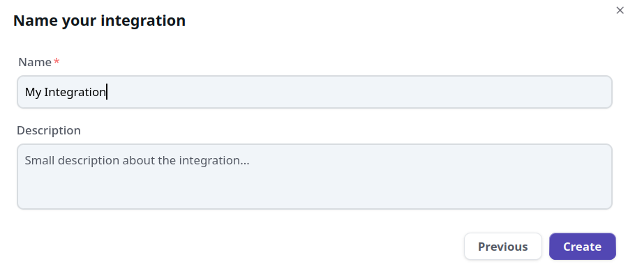 Mikrotik Integration Creation Screen